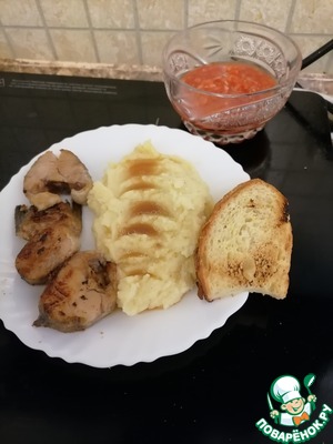 Минтай в азиатском стиле с овощным пюре