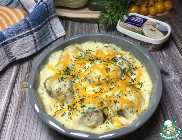 Минтай в сливочном соусе Минтай в сливочном соусе