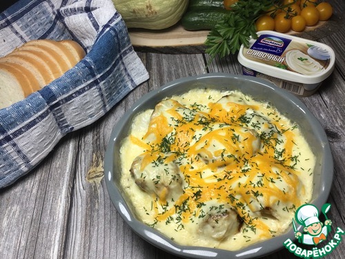 Минтай в сливочном соусе Минтай в сливочном соусе