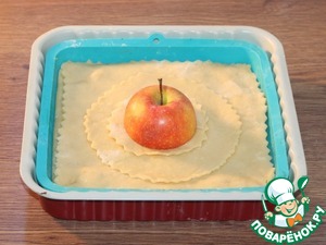 Мягкое яблочное пирожное с помадкой