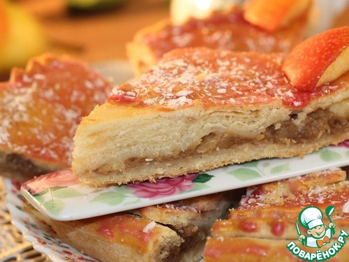 Мягкое яблочное пирожное с помадкой