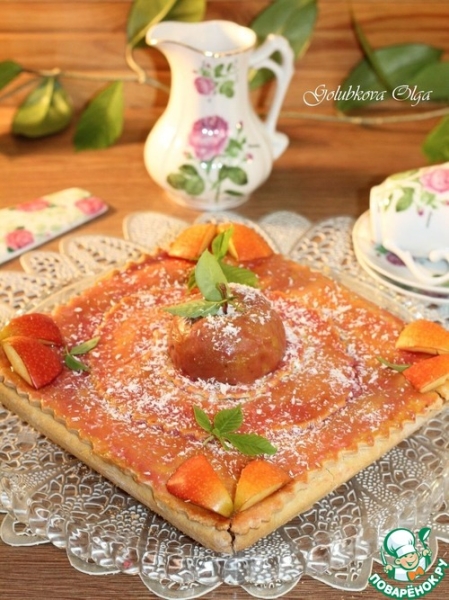 Мягкое яблочное пирожное с помадкой