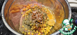 Мясная запеканка с овощами и сыром