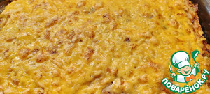Мясная запеканка с овощами и сыром