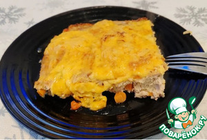 Мясная запеканка с овощами и сыром