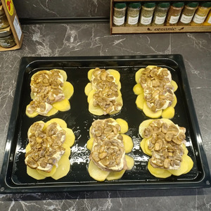 Мясо с помидорами и грибами Мясо с помидорами и грибами