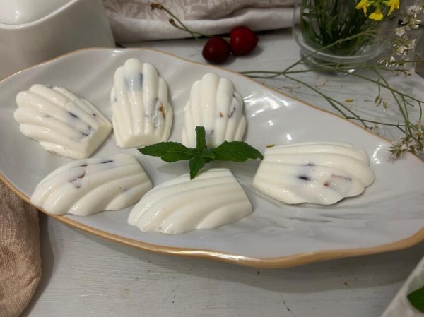 Мятное бланманже с черешней#пушкинкулинар