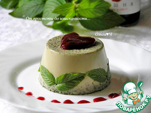 Мятное бланманже с вишневым конфитюром Мятное бланманже с вишневым конфитюром