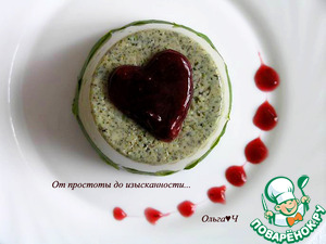 Мятное бланманже с вишневым конфитюром Мятное бланманже с вишневым конфитюром