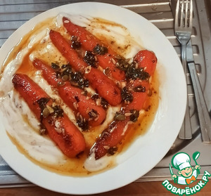 Морковь с харисой и лабне с манго