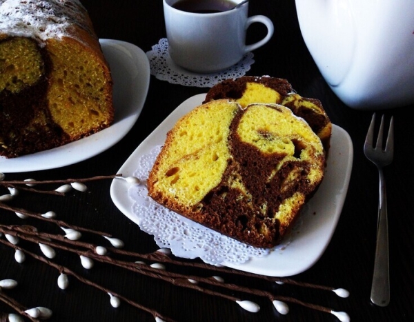 Мраморный тыквенный кекс