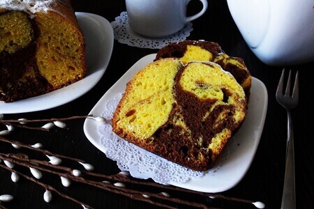 Мраморный тыквенный кекс