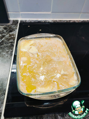 Насыпной пирог с грушами и яблоками