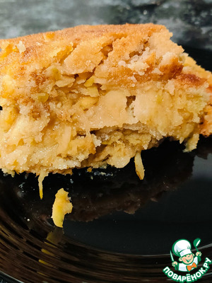 Насыпной пирог с грушами и яблоками