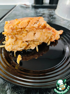 Насыпной пирог с грушами и яблоками