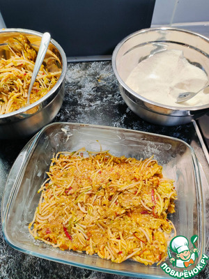 Насыпной пирог с грушами и яблоками