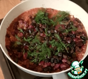 Натёртые помидоры, фасоль с оливковой пангритатой Натёртые помидоры, фасоль с оливковой пангритатой