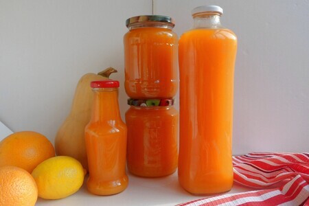 Натуральный сок из тыквы, моркови и цитрусовых на зиму Натуральный сок из тыквы, моркови и цитрусовых на зиму
