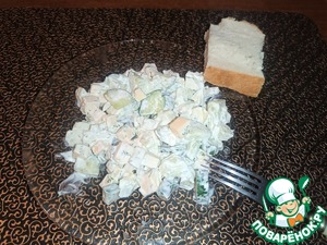 Нежный салат с огурцом, яблоком Нежный салат с огурцом, яблоком