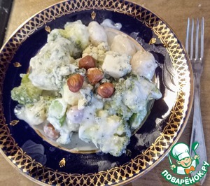 Ньокки с брокколи и голубым сыром Ньокки с брокколи и голубым сыром