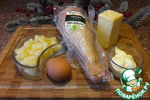 Новогодний салат с ананасами и индейкой Новогодний салат с ананасами и индейкой