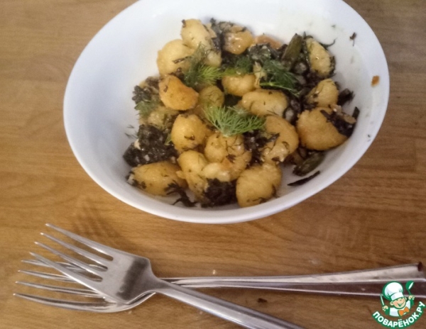 Обуглившиеся ньокки, брокколи и горгонзола