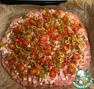 Очень мясная пицца-запеканка Очень мясная пицца-запеканка