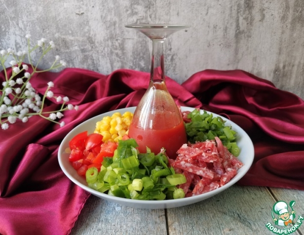 Окрошка на томатном соке Окрошка на томатном соке