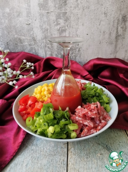 Окрошка на томатном соке Окрошка на томатном соке