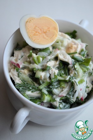 Окрошка с курицей