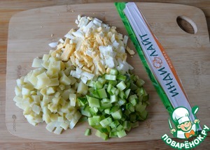 Окрошка с редькой и минеральной водой