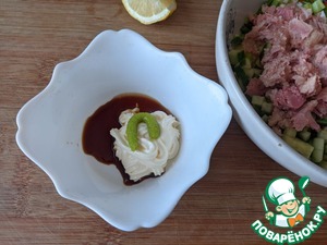 "Оливье" из тунца с васаби-майонезом "Оливье" из тунца с васаби-майонезом
