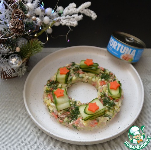 "Оливье" из тунца с васаби-майонезом "Оливье" из тунца с васаби-майонезом