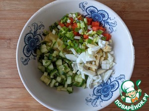 "Оливье" из тунца с васаби-майонезом "Оливье" из тунца с васаби-майонезом