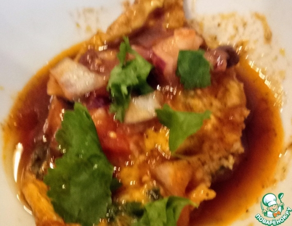 Омлет с карри и сальсой
