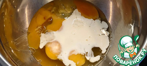 Омлет с лисичками и сыром