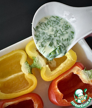 Омлет в перце. Запеченный с сыром Омлет в перце. Запеченный с сыром