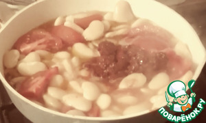 Орзо с харисой, бобами, кедровыми орешками