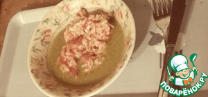 Орзо, запеченные с перцами, оливками, халуми