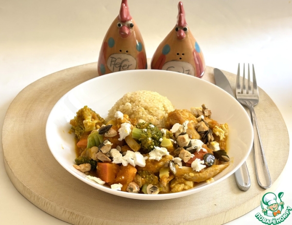 Осеннее рагу с тыквой и брокколи Осеннее рагу с тыквой и брокколи