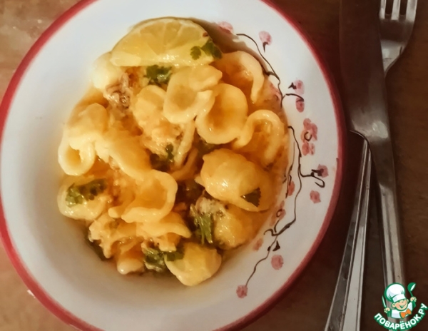 Острая паста с лаймом и крабом