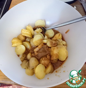 Острый картофельный салат с арахисовым иаслом