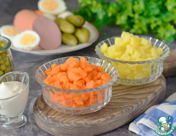 Овощи для "Оливье" за 15 минут