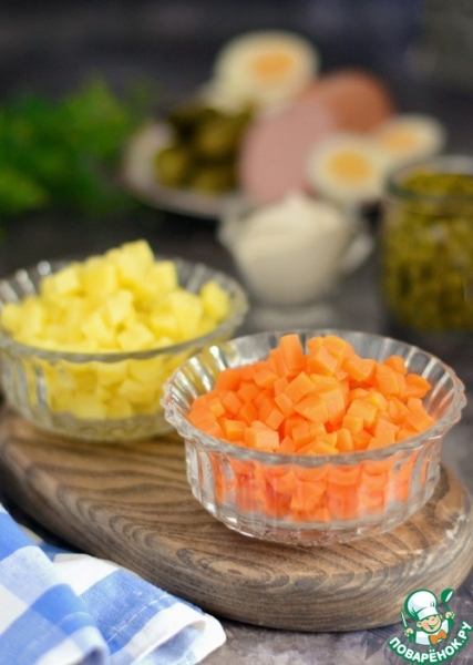 Овощи для "Оливье" за 15 минут