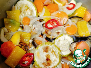 Овощная закуска с баклажанами и кабачками Овощная закуска с баклажанами и кабачками