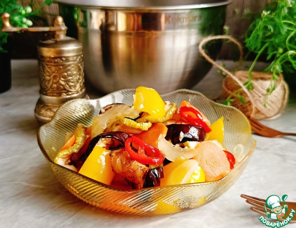 Овощная закуска с баклажанами и кабачками Овощная закуска с баклажанами и кабачками