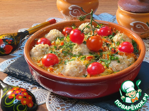 Овощное блюдо с мини-фрикадельками