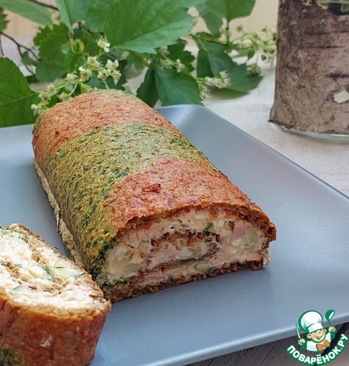 Овощной рулет с яичным салатом