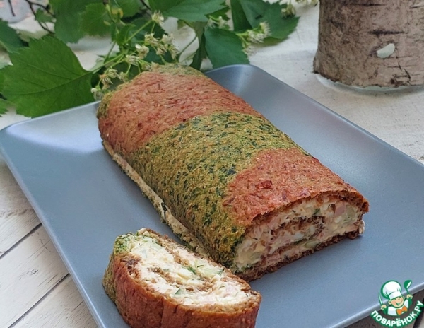 Овощной рулет с яичным салатом