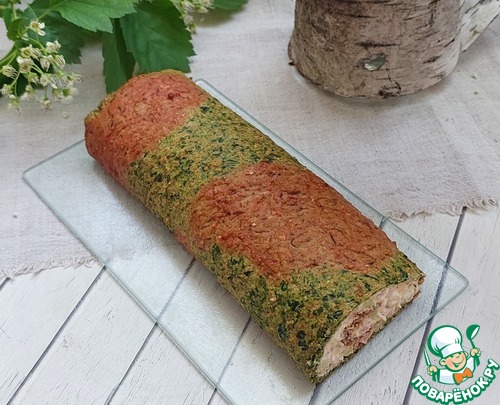 Овощной рулет с яичным салатом